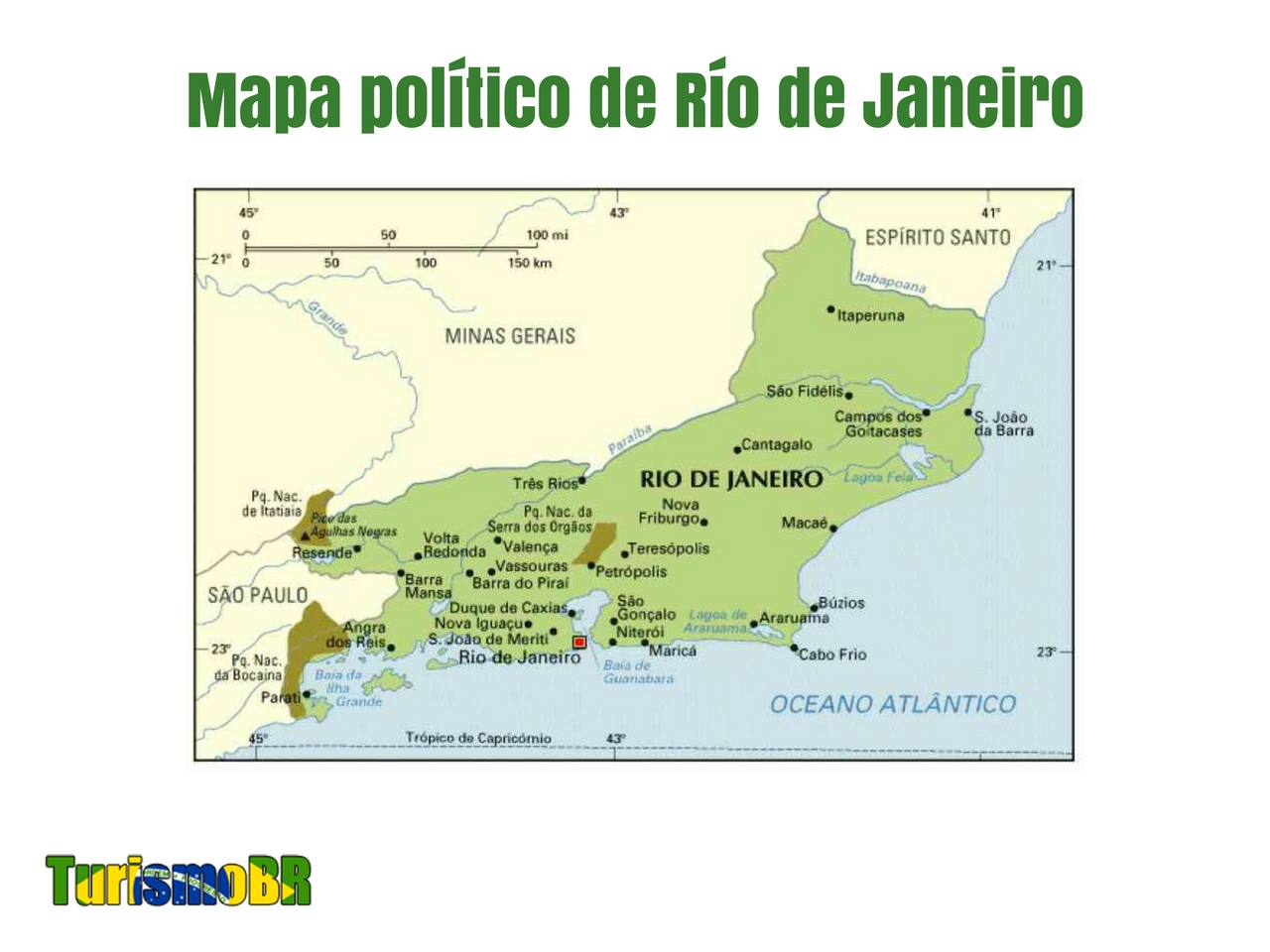 Mapa Político De Río De Janeiro Turismo Brasil