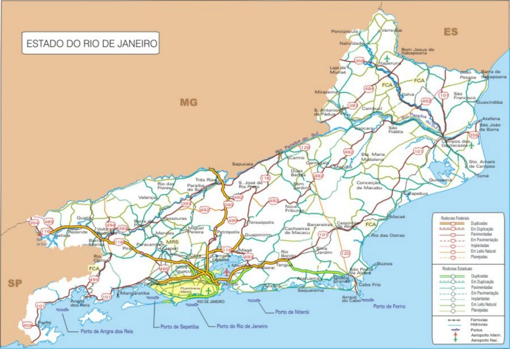 Mapa De Rio De Janeiro Turismo Brasil