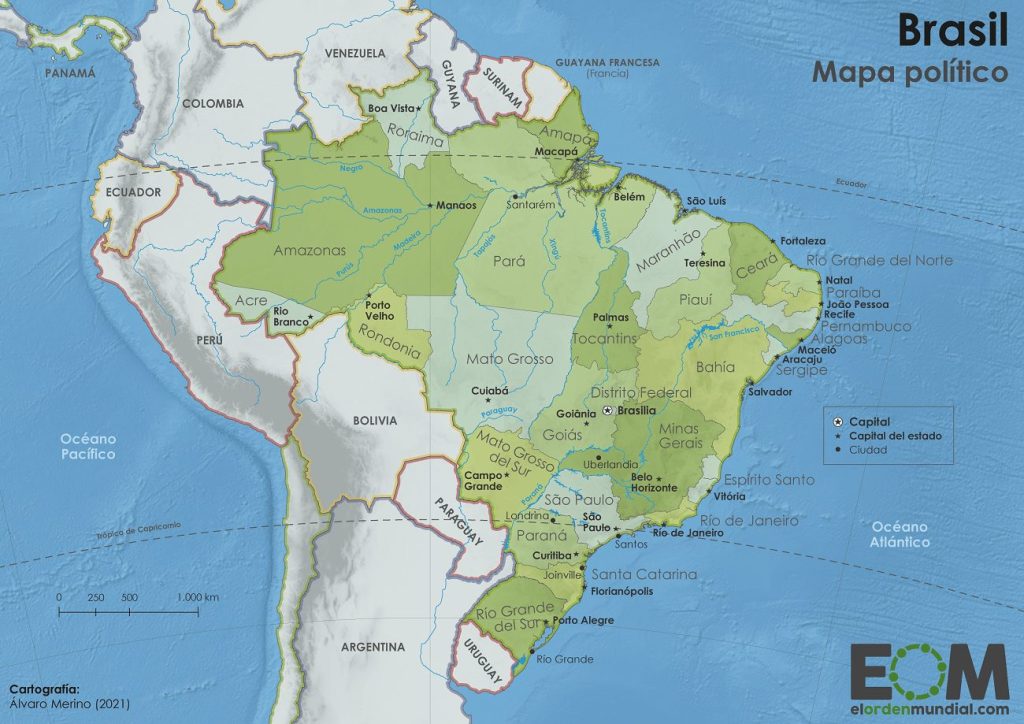 Mapa de Brasil en Español