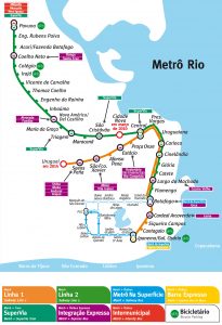 Ruta del metro de río de Janeiro